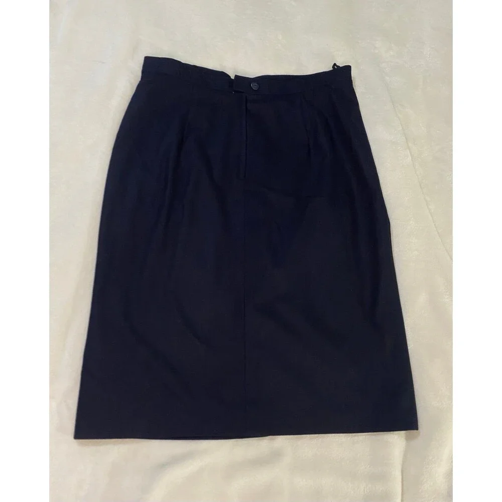 Vintage 70 Heller Salzburg Made In Austria Pencil Skirt Bavaria Octoberfest Navy - Picture 2 of 10